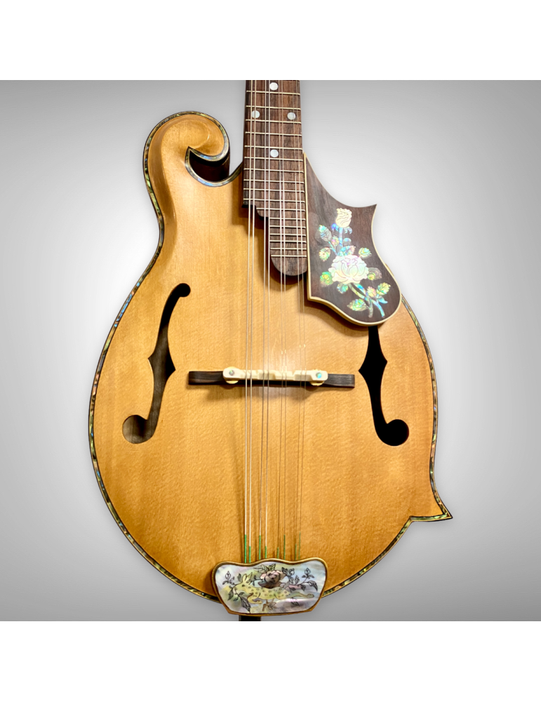 Mandolina Luthart F5: sonido brillante y arte en perla