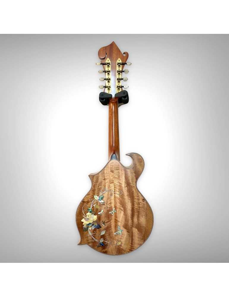 Mandolina F4 Floreada sin maleta, detalle en nácar