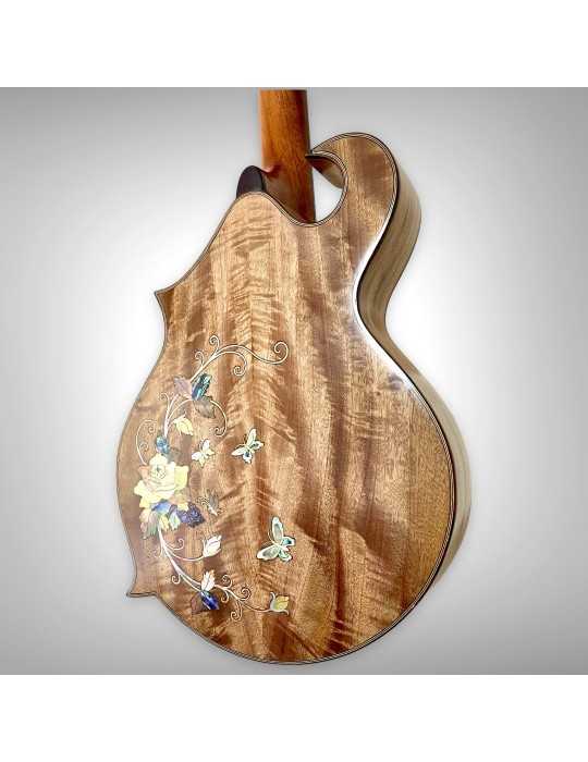 Mandolina F4 Floreada sin maleta, detalle en nácar