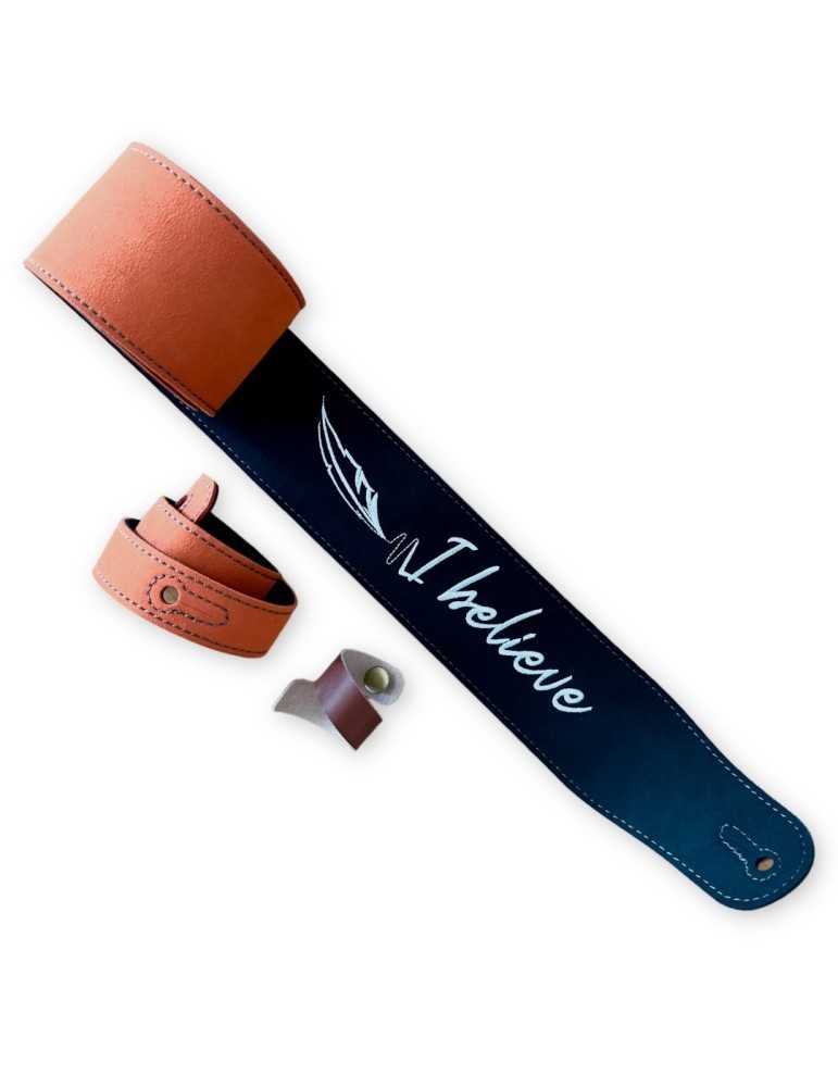 Correa Reversible para Guitarra y Bajo Café/Negro