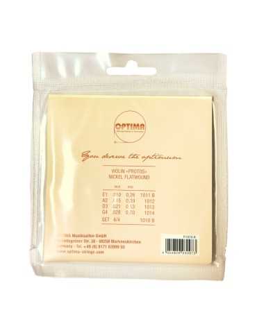 Encordado de Violin 4/4 Optima Protos Níquel 2