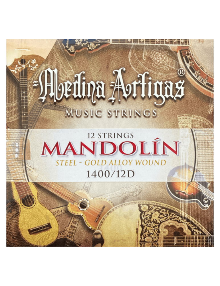 Set de 12 cuerdas para Mandolina Medina Artiga