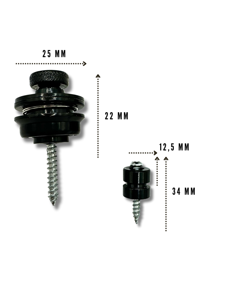 Strap Lock Negro para Guitarra o Bajo