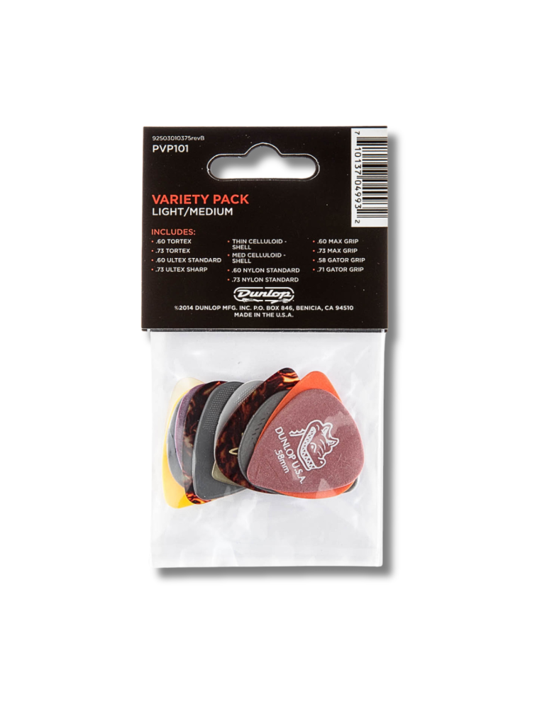 Pack Uñetas Dunlop - Surtido de 12 uñetas populares