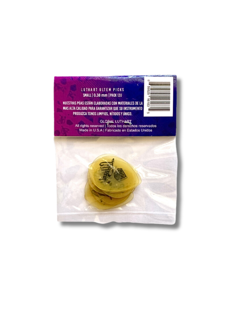 Pack 12 Uñetas Luthart Jazz 0.38mm Ultem