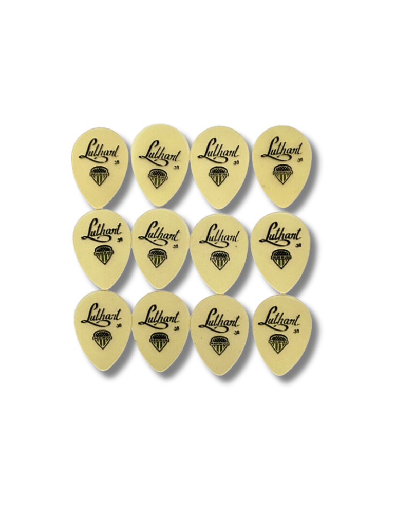 Pack 12 Uñetas Luthart Jazz 0.38mm Ultem