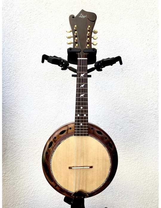 Banjo Luthart con diseño de plato de madera