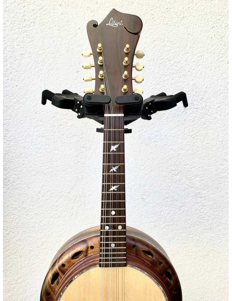Banjo Luthart con diseño de plato de madera