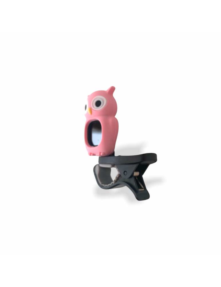 Afinador Cromático Búho Rosado para Instrumentos