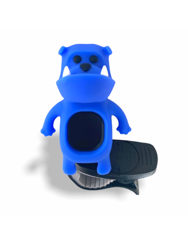 Afinador cromático azul para instrumentos musicales