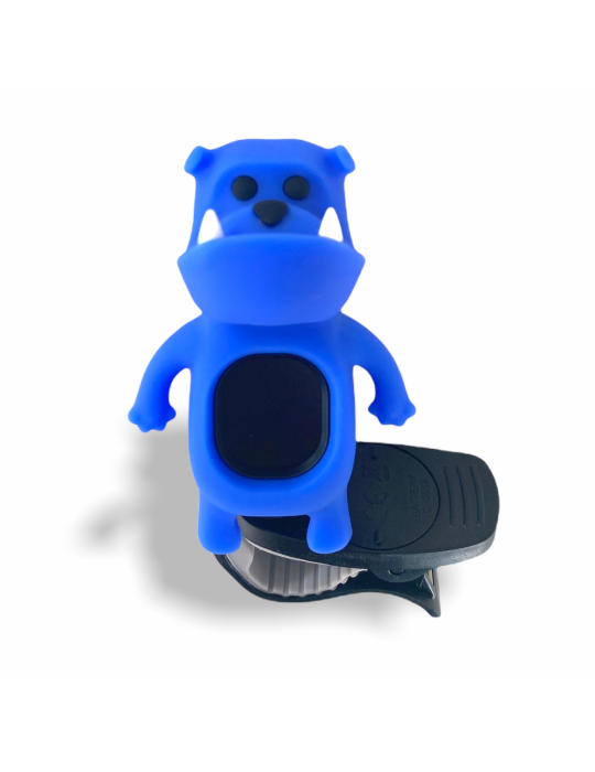Afinador cromático azul para instrumentos musicales