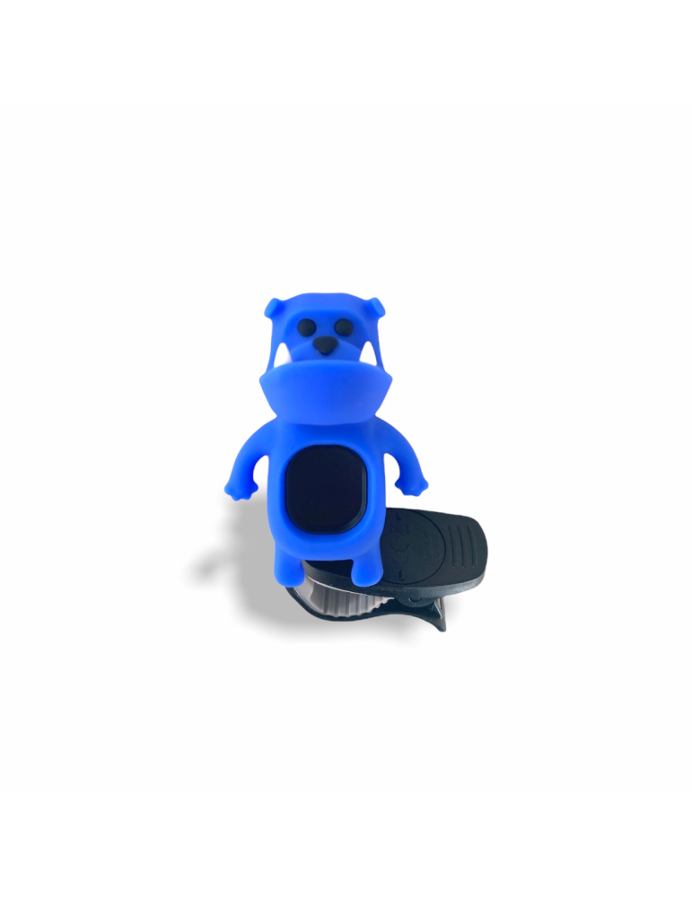 Afinador cromático azul para instrumentos musicales