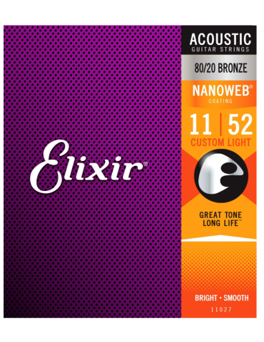 Encordado Guitarra Elixir 80/20 Bronce - calibre 0.11