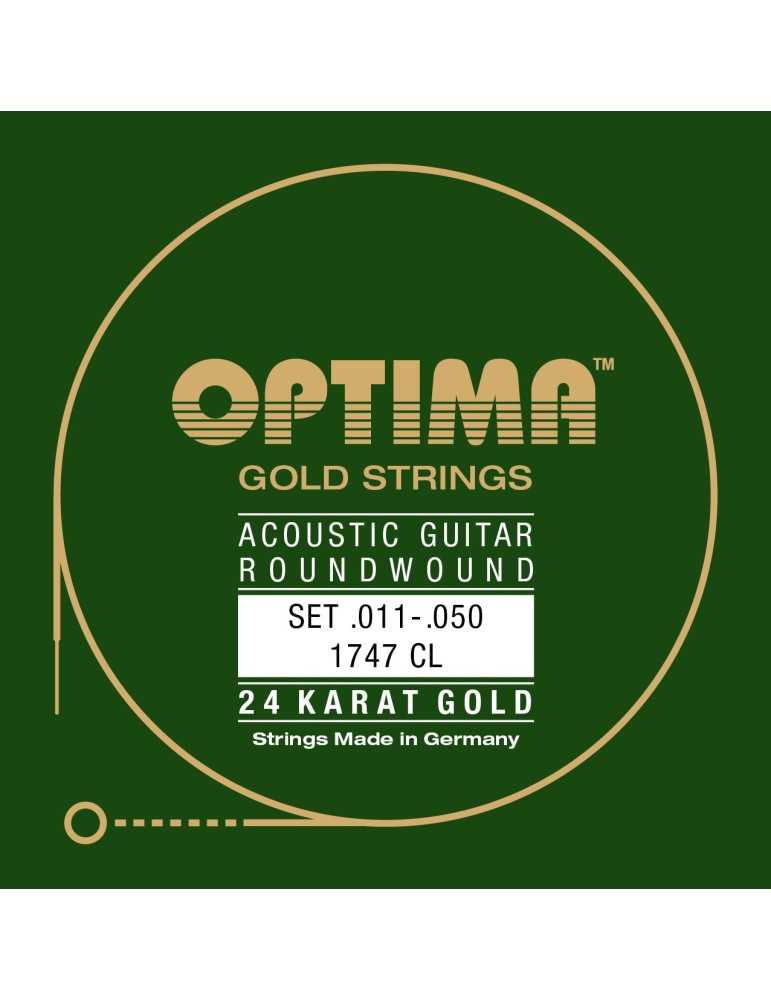Cuerdas Optima 24K ORO para guitarra acústica