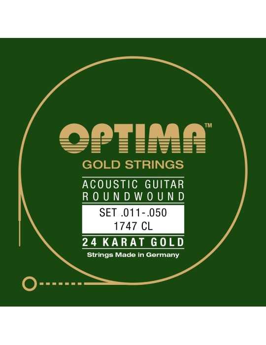 Cuerdas Optima 24K ORO para guitarra acústica