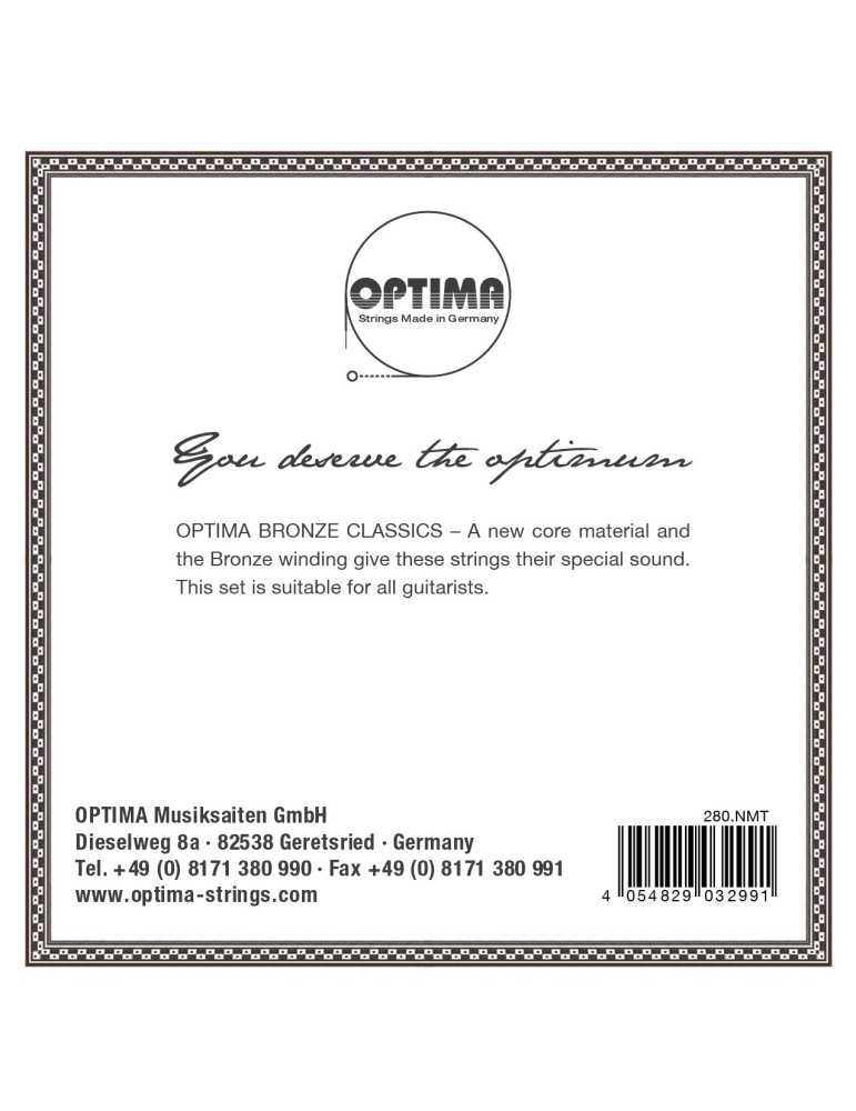 Set Cuerdas Optima Classics Nylon Tensión Media